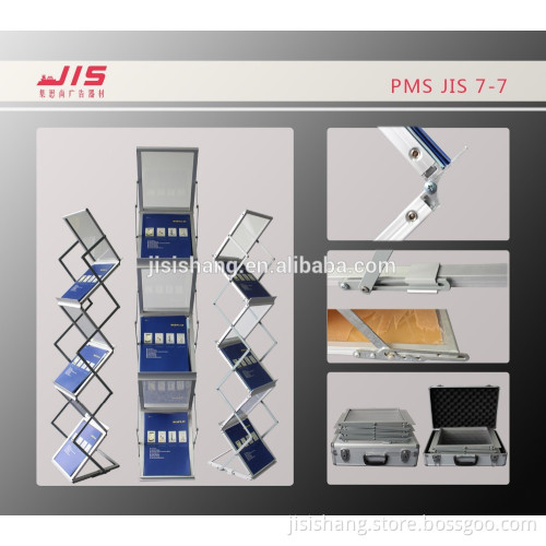 JIS7-7 high quality display exhibition A4*6 customize aluminum acrylic brochure holder